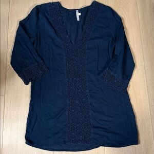 Seafolly Australia "Island Kaftan" in Indigo Size Small